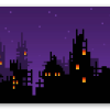 8-bitowe miasto - naklejka na kartę