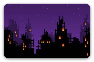 8-bitowe miasto - naklejka na kartę