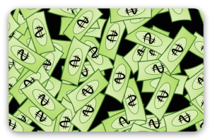 Banknoty - naklejka na kartę