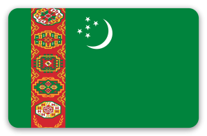 Turkmenistan - naklejka na kartę