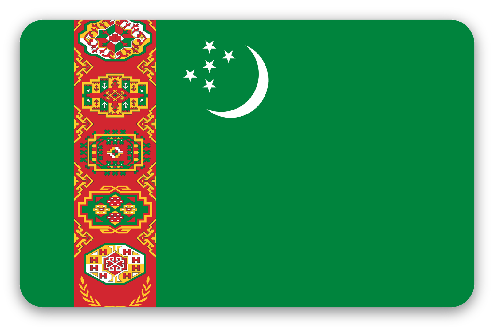 Turkmenistan - naklejka na kartę