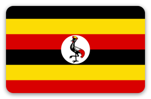 Uganda - naklejka na kartę