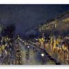 Bulwar Montmartre nocą - naklejka na kartę