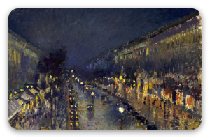 Bulwar Montmartre nocą - naklejka na kartę