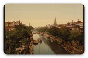Amsterdam około 1900 roku - naklejka na kartę