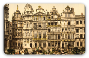 Bruksela około 1900 roku - naklejka na kartę