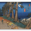 Hiroshige Wędrowcy w świetle księżyca - naklejka na kartę