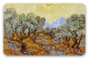 Vincent van Gogh Drzewa oliwne - naklejka na kartę