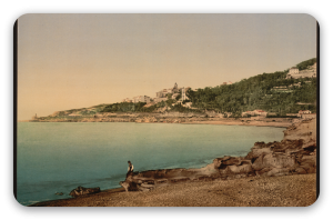 Bordighera na fotochromach - naklejka na kartę