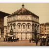Florencja na fotochromach - naklejka na kartę
