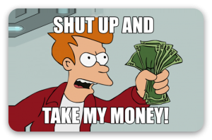 Take my Money - naklejka na kartę